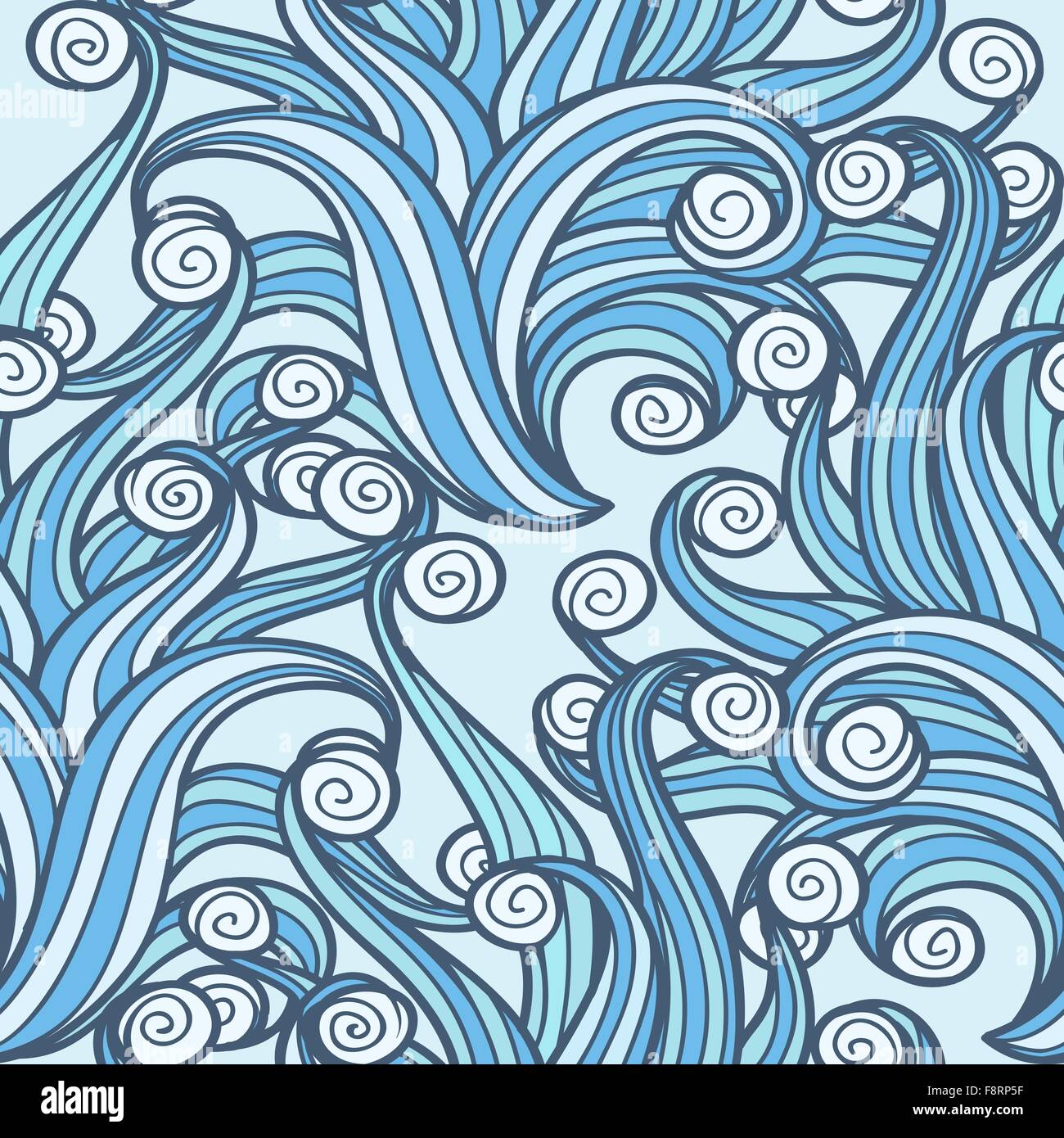 Tourbillons Doode pattern. Hand drawn seamless background. Illustration de Vecteur