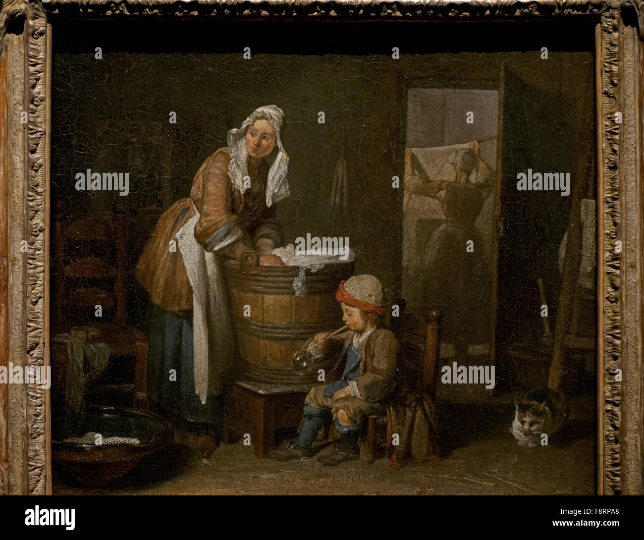 Jean Siméon Chardin (1699-1779). Le peintre français. La lavandière. Musée national. Stockholm. La Suède. Banque D'Images