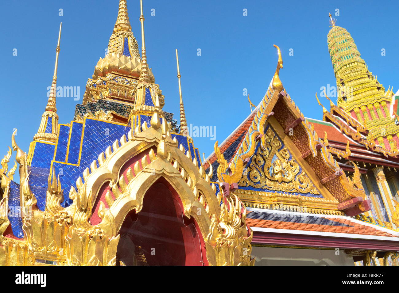 Thaïlande - Bangkok, Wat Phra Kaeo, Temple du Bouddha Émeraude Banque D'Images