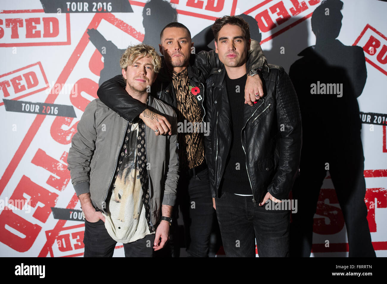 Busted annoncer leurs retrouvailles et nouvelle visite à l'Hôtel de Soho avec : James Bourne, Matt Willis, Charlie Simpson, où : London, Royaume-Uni Quand : 10 Nov 2015 Banque D'Images