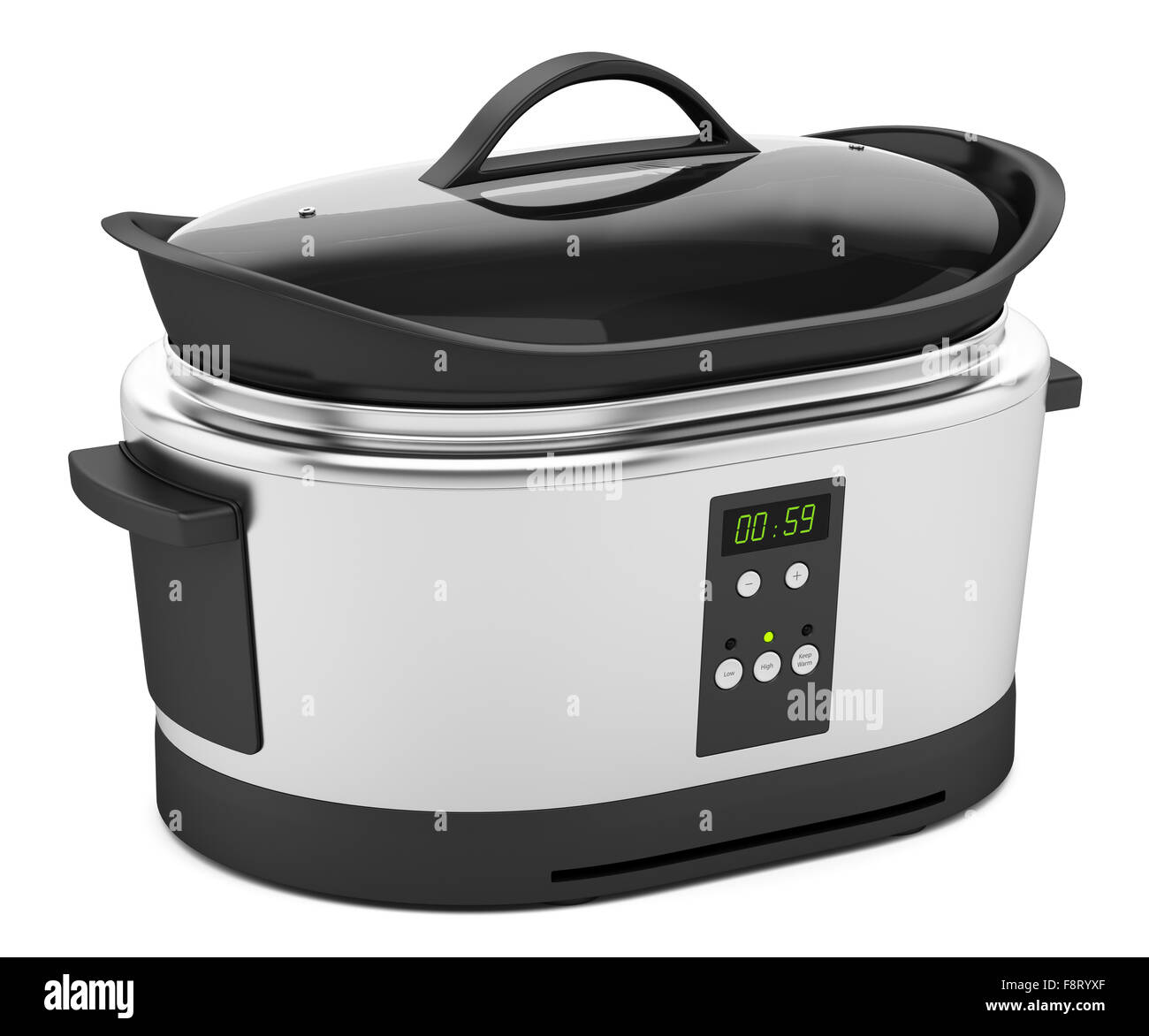 Slow Cooker isolé sur fond blanc Banque D'Images