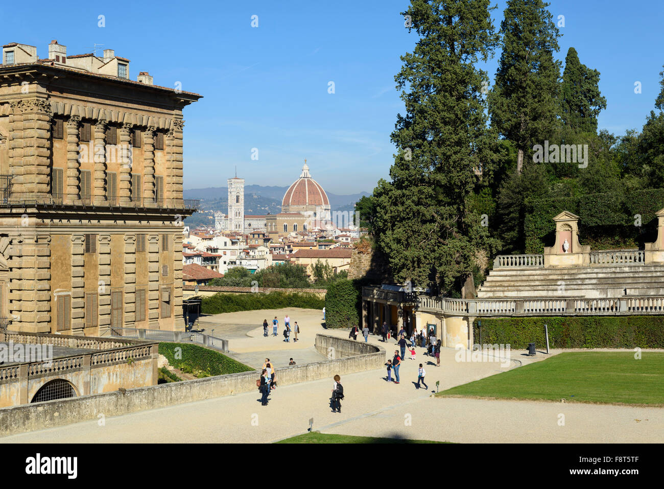 Florence. L'Italie. Palais Pitti et Jardins de Boboli. Banque D'Images