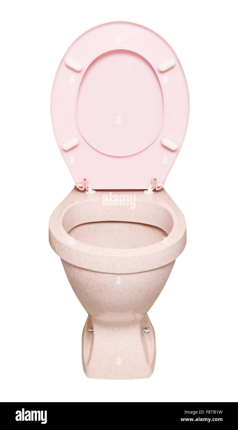 Cuvette de toilette rose, isolé sur fond blanc Banque D'Images