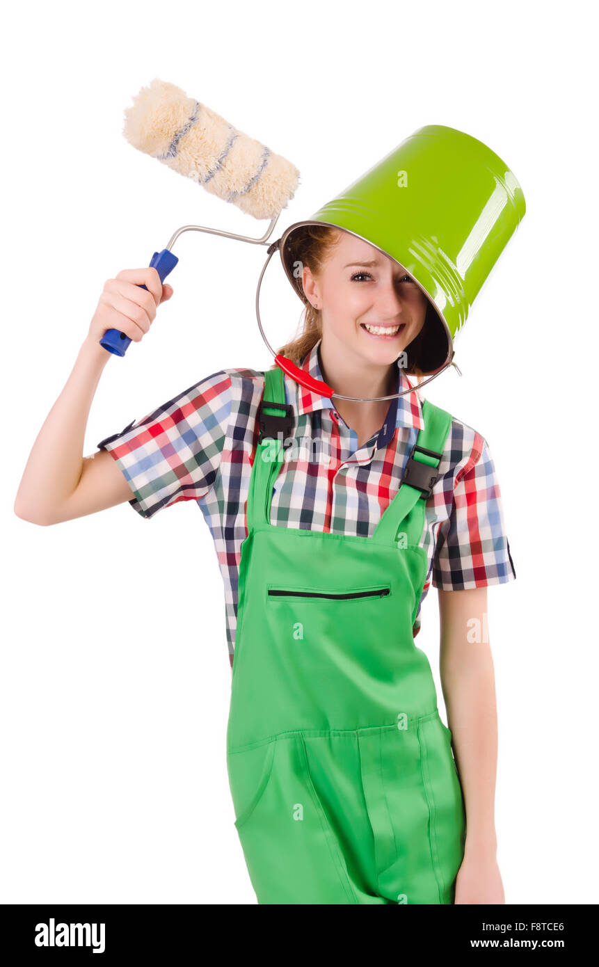 Drole De Femme Peintre De La Construction Photo Stock Alamy
