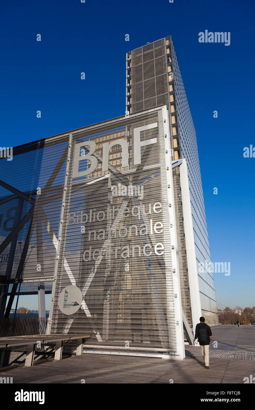 BNF, François Mitterrand Bibliothèque Nationale de France, Paris, Île-de-France, France Banque D'Images