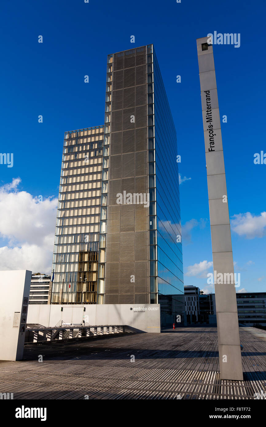 BNF, François Mitterrand Bibliothèque Nationale de France, Paris, Île-de-France, France Banque D'Images