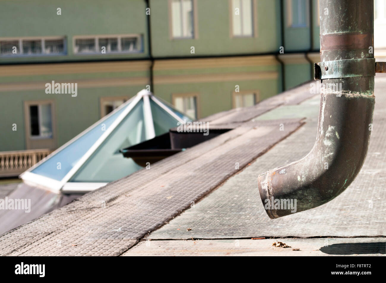 Gouttière de toit Banque D'Images