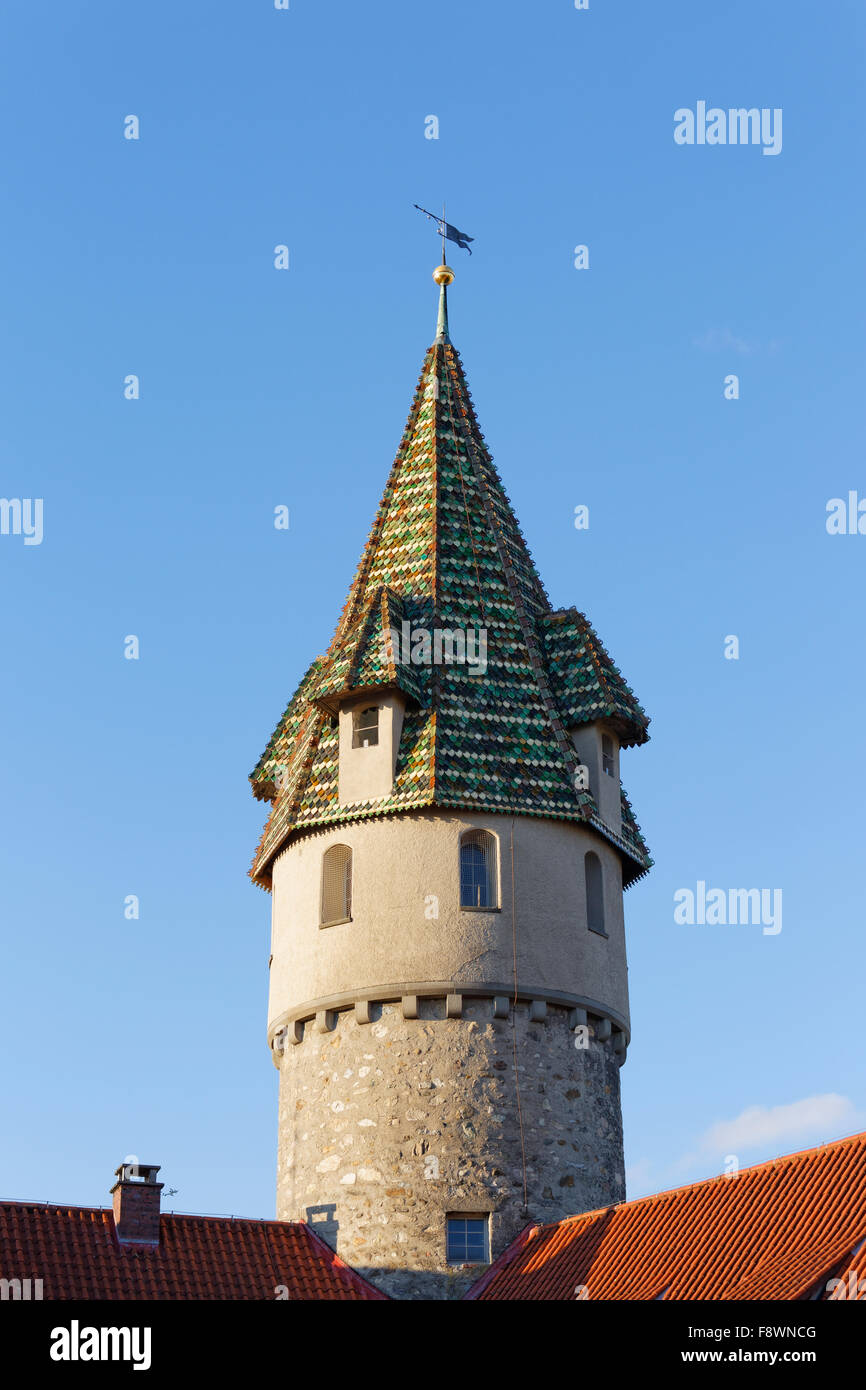 Grüner Turm, tour, Ravensburg, en Haute Souabe, Bade-Wurtemberg, Allemagne Banque D'Images