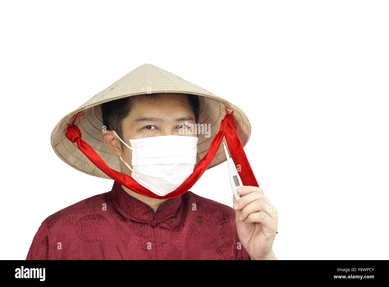 L'homme asiatique avec masque médical Banque D'Images