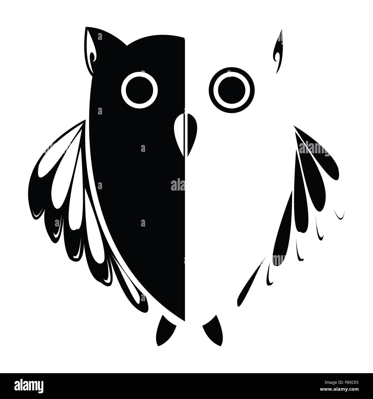 Vector illustration stylisée owl, l'arrière-plan Banque D'Images