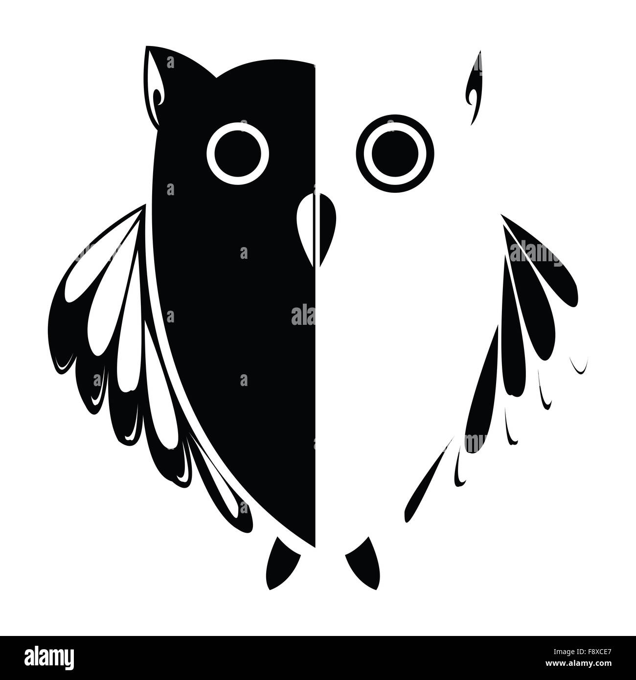 Vector illustration stylisée owl, l'arrière-plan Banque D'Images