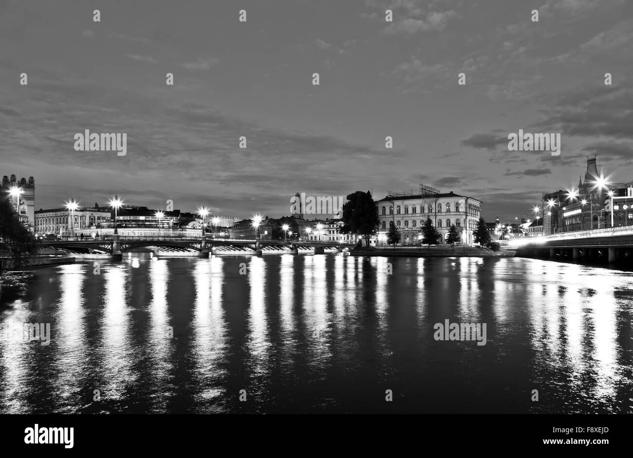 Scène de nuit de la ville de Stockholm Banque D'Images