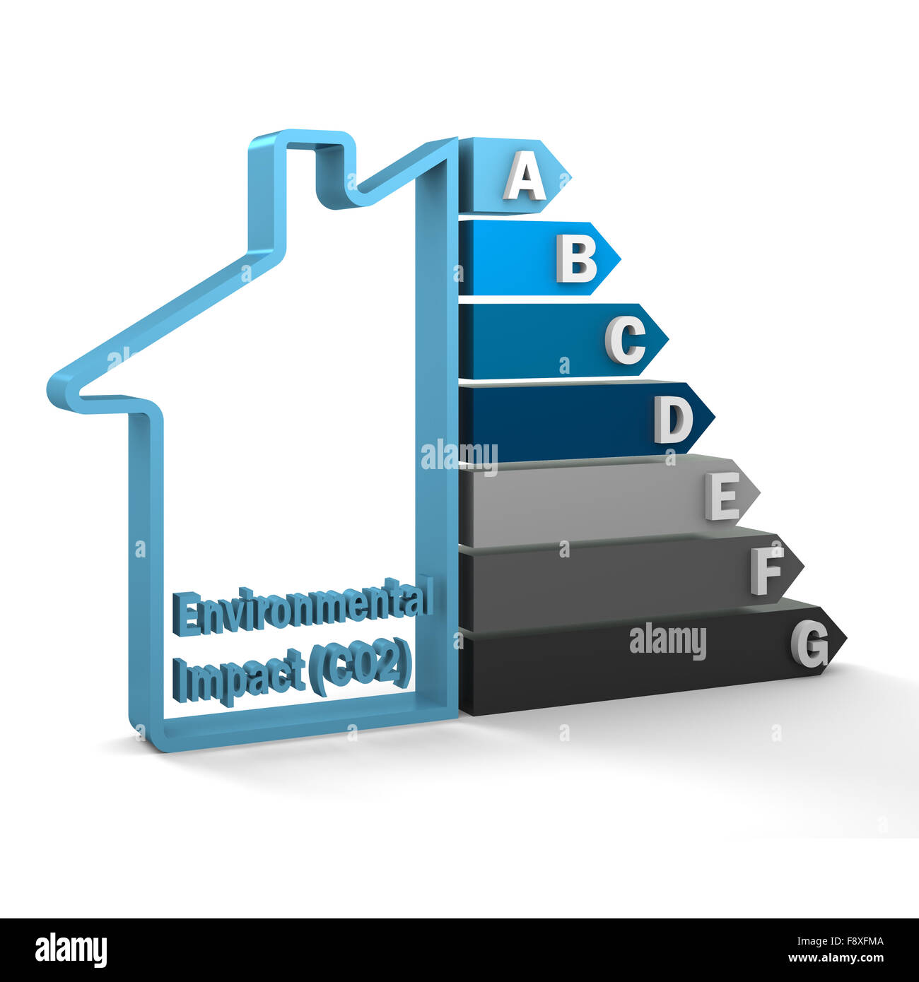 L'impact sur l'environnement du bâtiment (CO2) 0 Banque D'Images