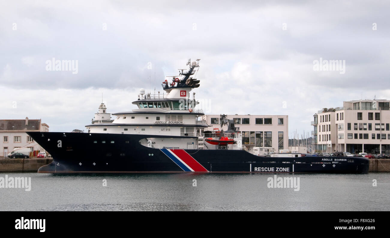Bateau de sauvetage à Port - maître-nageur français Banque D'Images