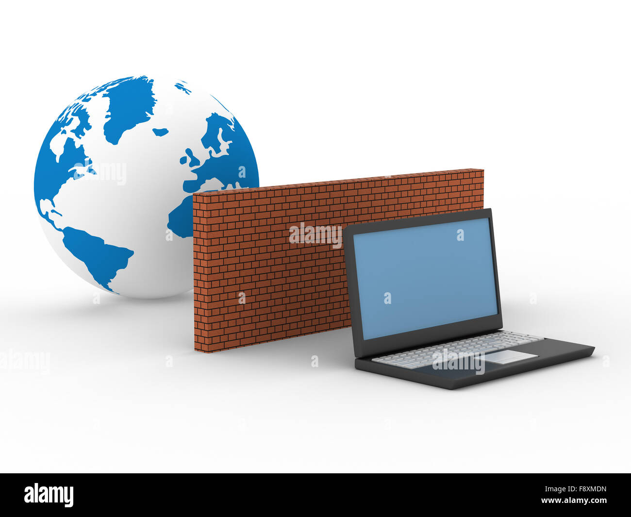 Réseau mondial de protection de l'Internet. Image 3D. Banque D'Images