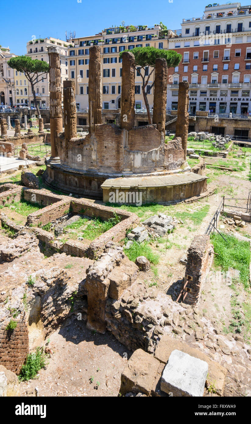 Vestiges romains dans le Largo di Torre Argentina, Rome, Italie Banque D'Images