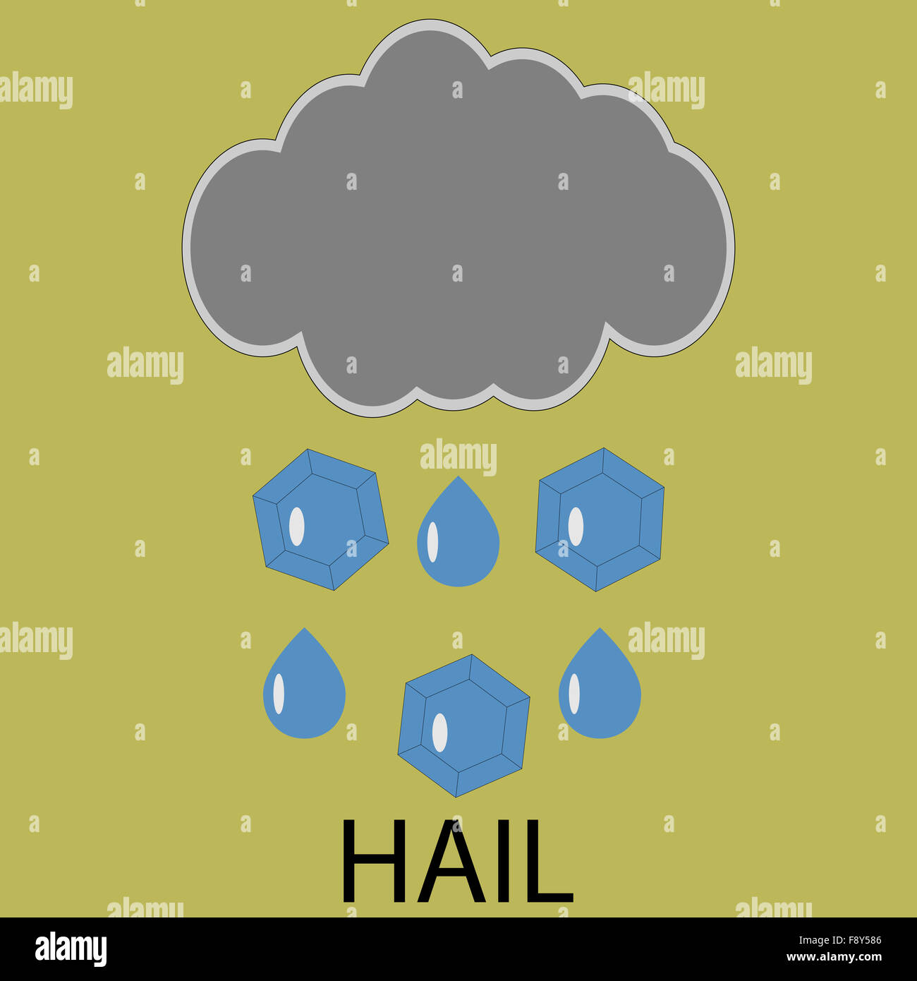Météo Icône de la grêle. Storm Cloud, les prévisions de la météorologie, le cyclone et le climat. Vector art design abstract inhabituelle illustrati Banque D'Images