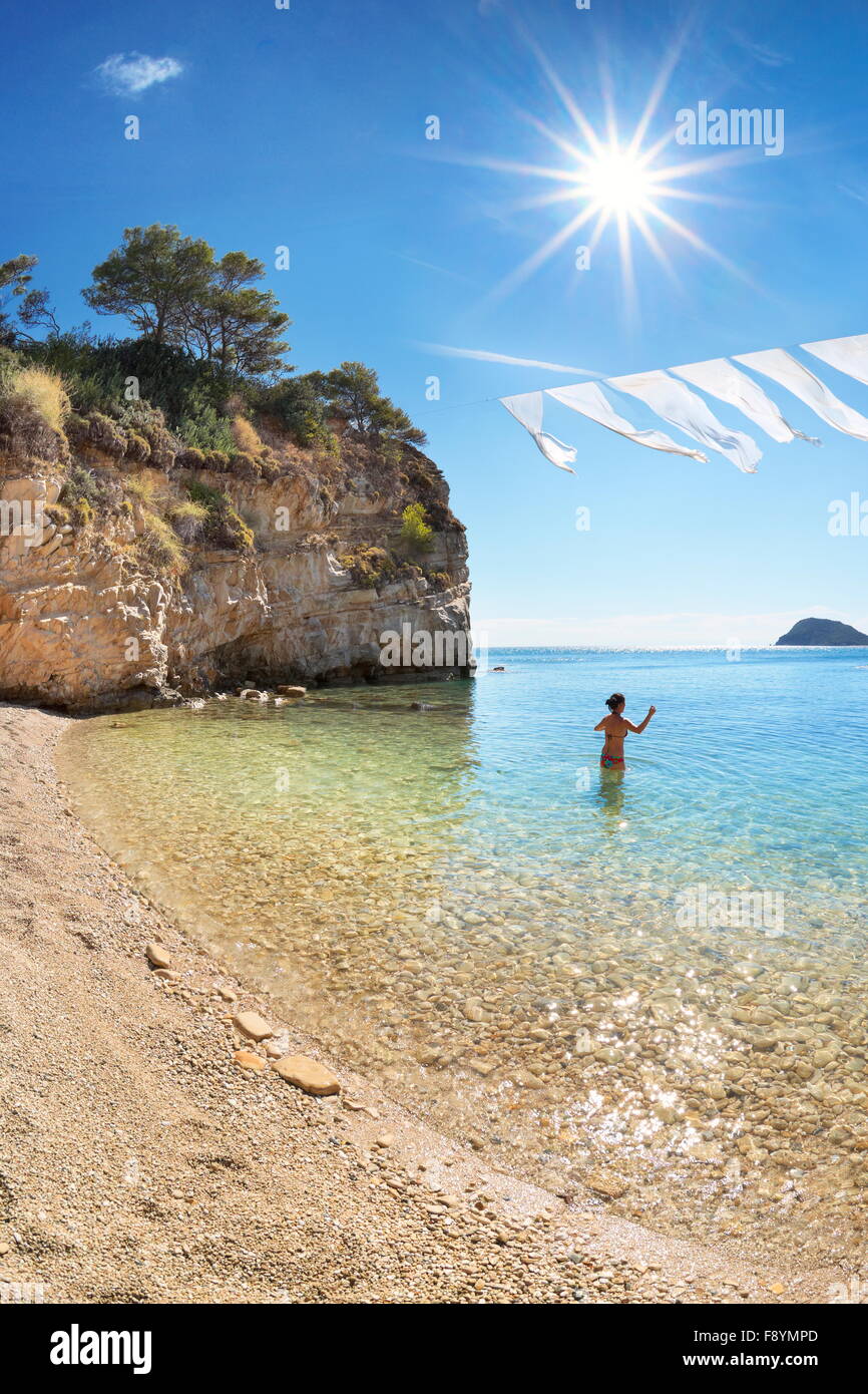 L'île de Zakynthos, Grèce - Mer Ionienne, l'île d''Agios Sostis, Laganas Banque D'Images
