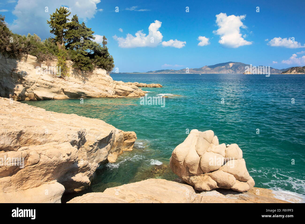 L'île de Zakynthos, Grèce - Mer Ionienne, Skopos Cape Banque D'Images