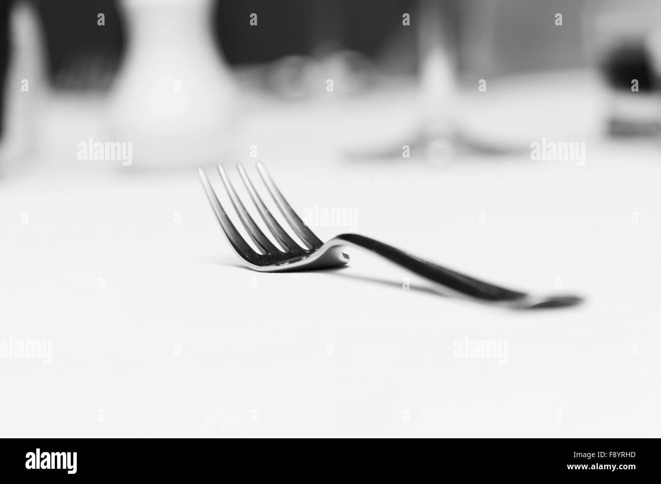 La fourche sur la table - faible profondeur de champ Banque D'Images