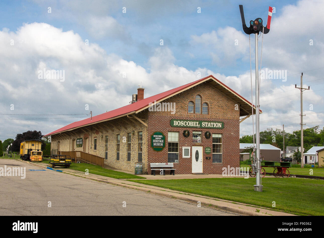 L'ancien dépôt gare dans le Wisconsin Boscobel Banque D'Images