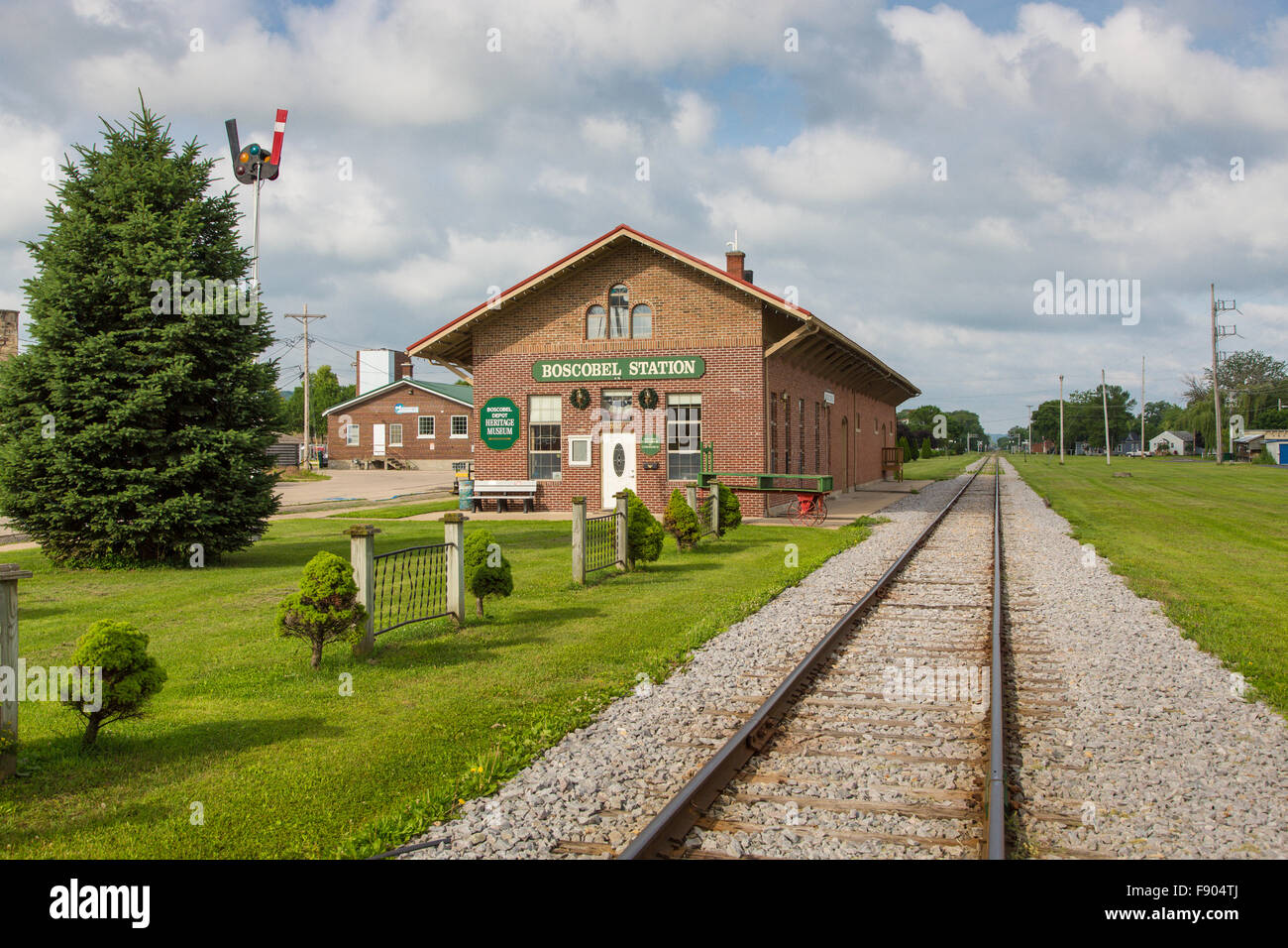 L'ancien dépôt gare dans le Wisconsin Boscobel Banque D'Images