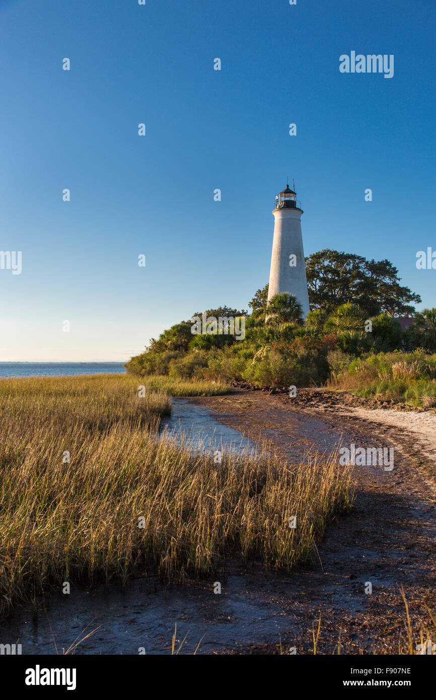 St Marks phare dans la National Wildlife Refuge, Floride Banque D'Images