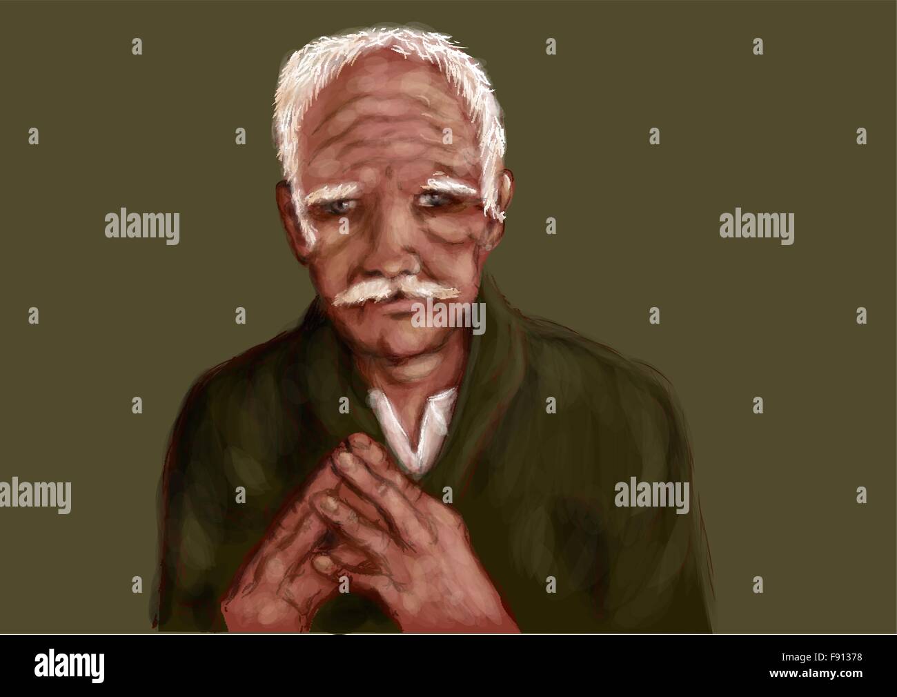 Vieil homme. belle image d'un vieil homme solitaire Illustration de Vecteur