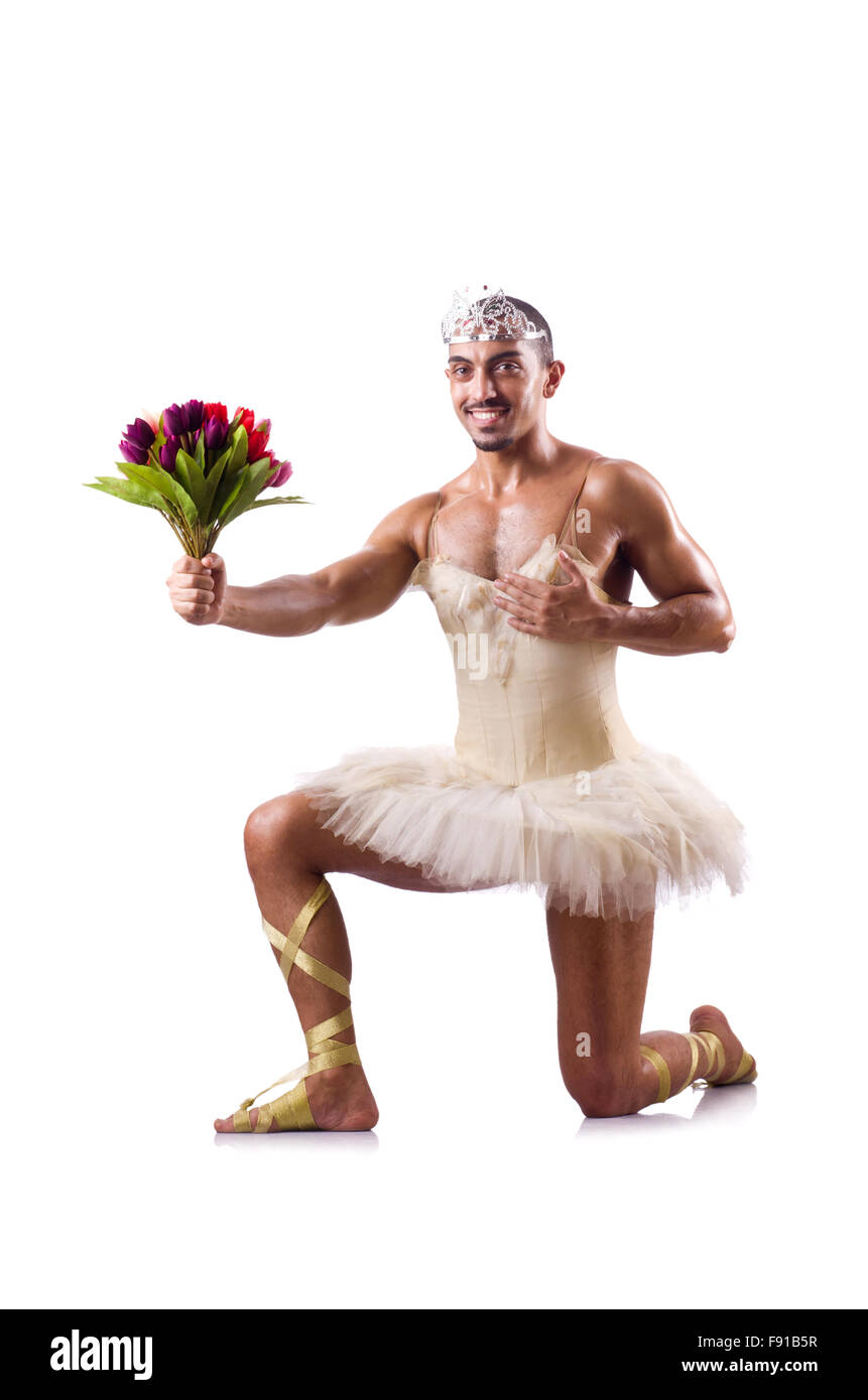 L'homme à tutu performing ballet dance Banque D'Images