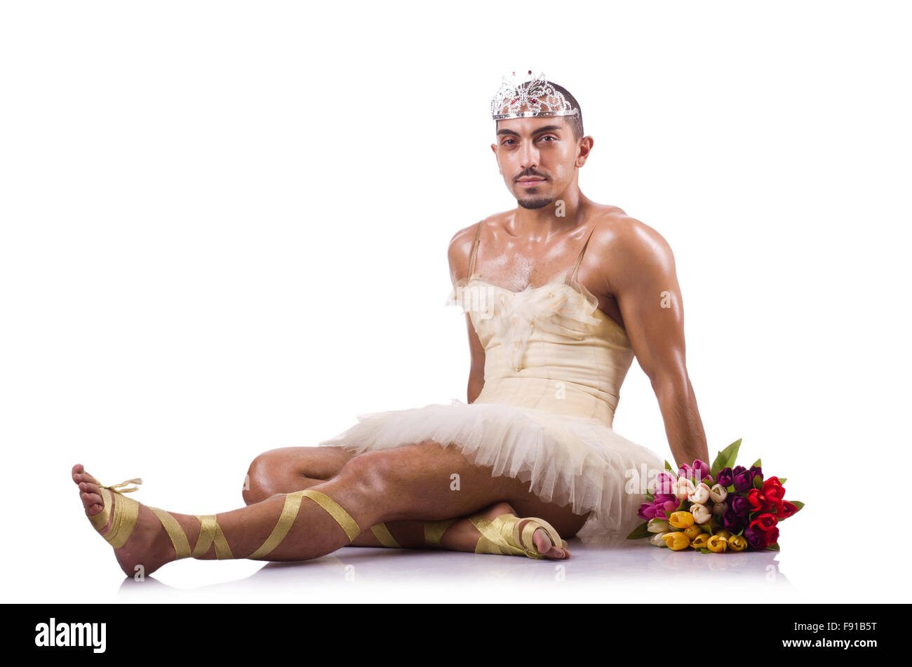 L'homme à tutu performing ballet dance Banque D'Images