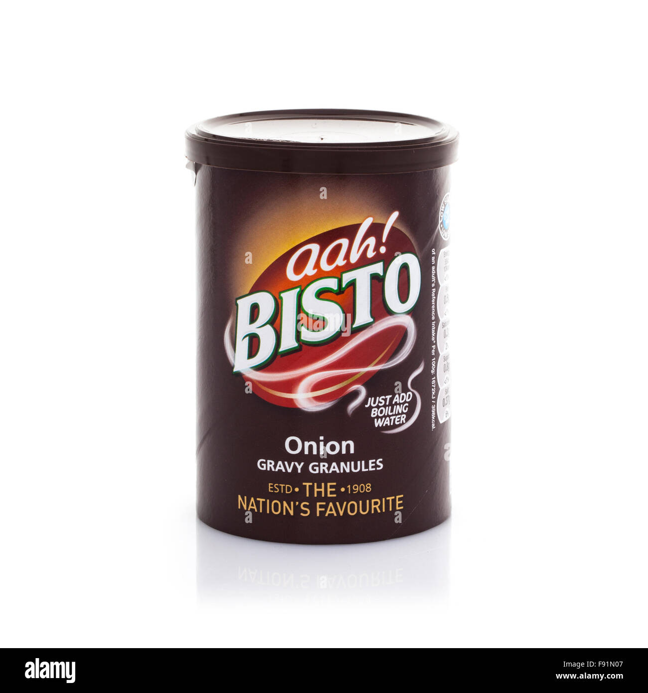 Oignon BISTO gravy granules sur fond blanc Banque D'Images