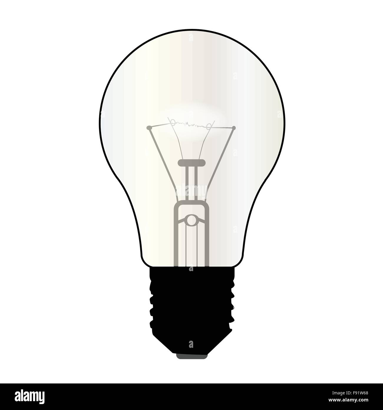 Une ampoule standard typique sur un fond blanc Illustration de Vecteur