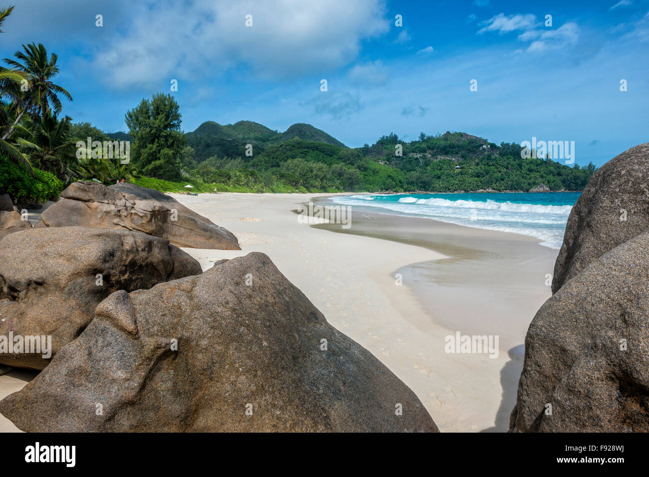 Anse Intendance, l'île de Mahé, aux Seychelles. Banque D'Images