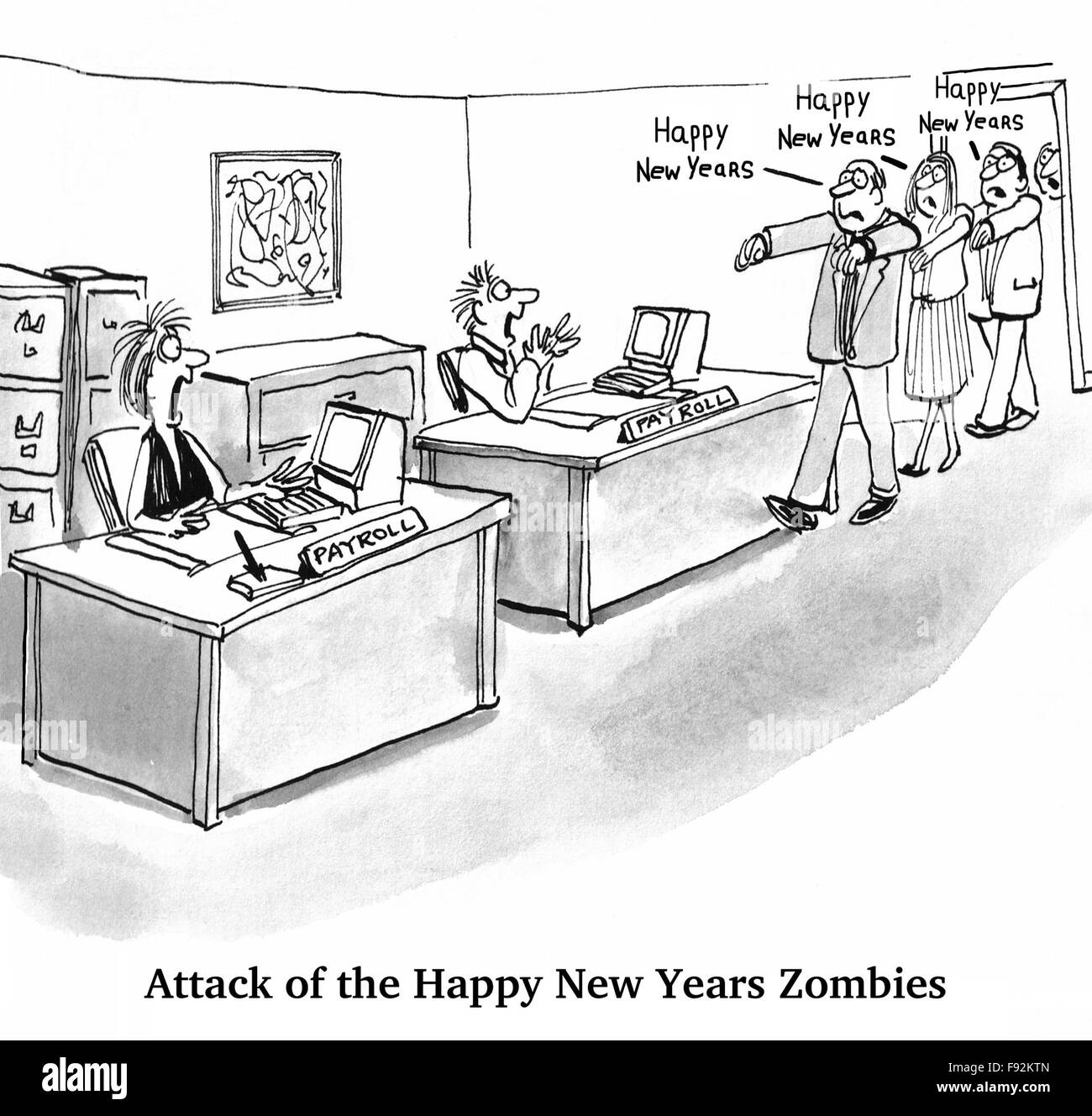 Happy New Year's Zombies Banque D'Images