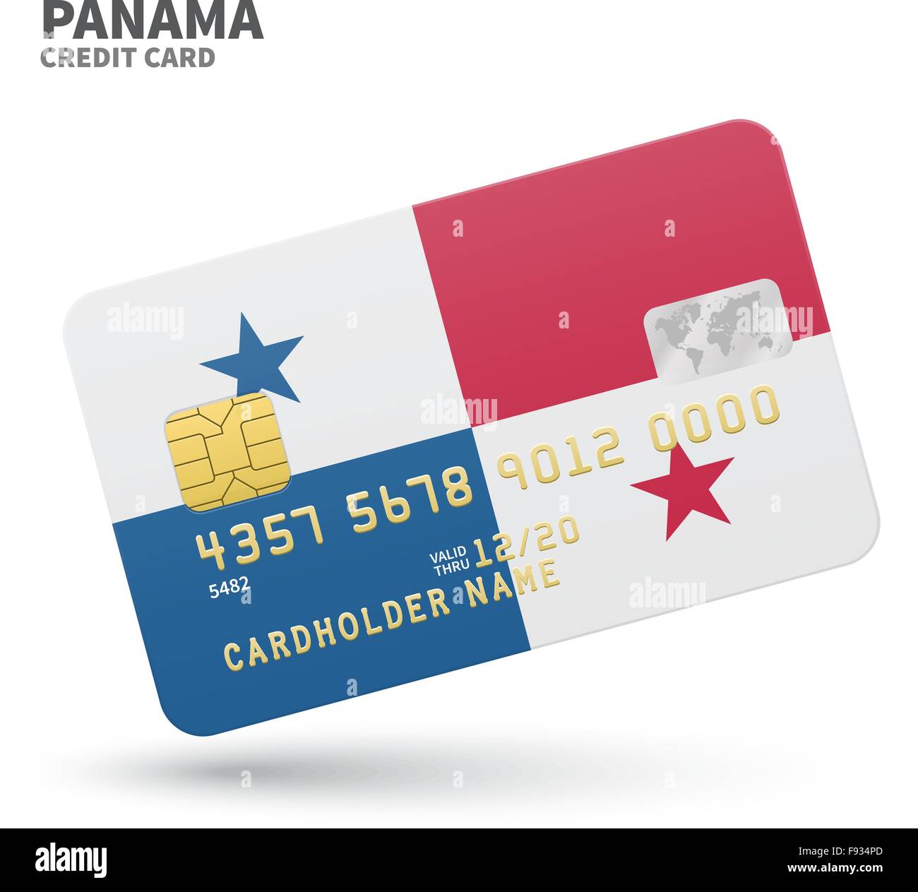 Carte de crédit avec le drapeau de Panama pour l'arrière-plan, la banque d'affaires et des présentations. Isolated on white Illustration de Vecteur