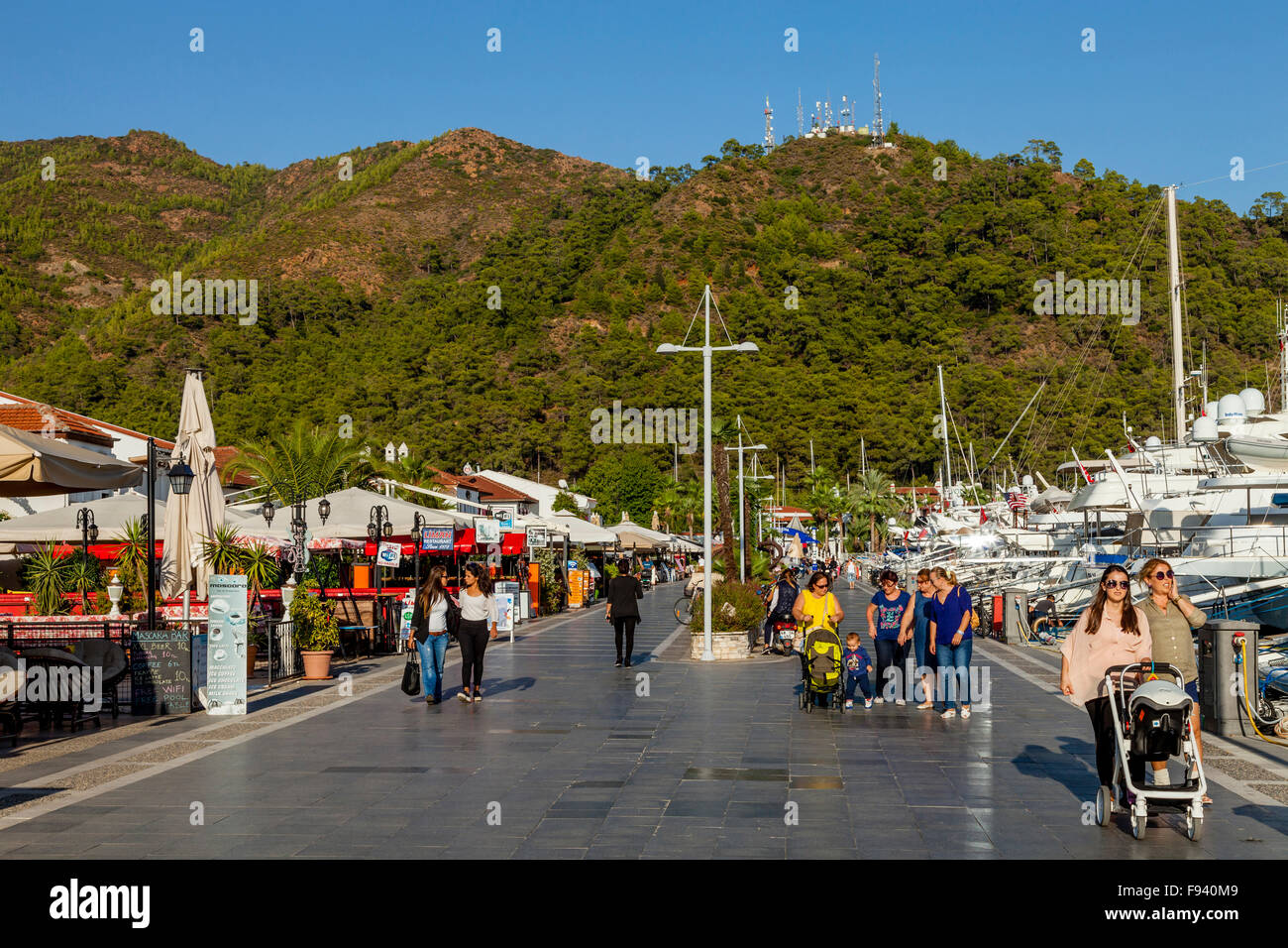 Le front de mer, Province de Mugla, Marmaris, Turquie Banque D'Images