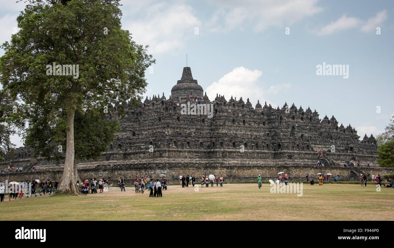 Temple bouddhiste de Borobudur, Jawa Tengah, Indonésie Banque D'Images