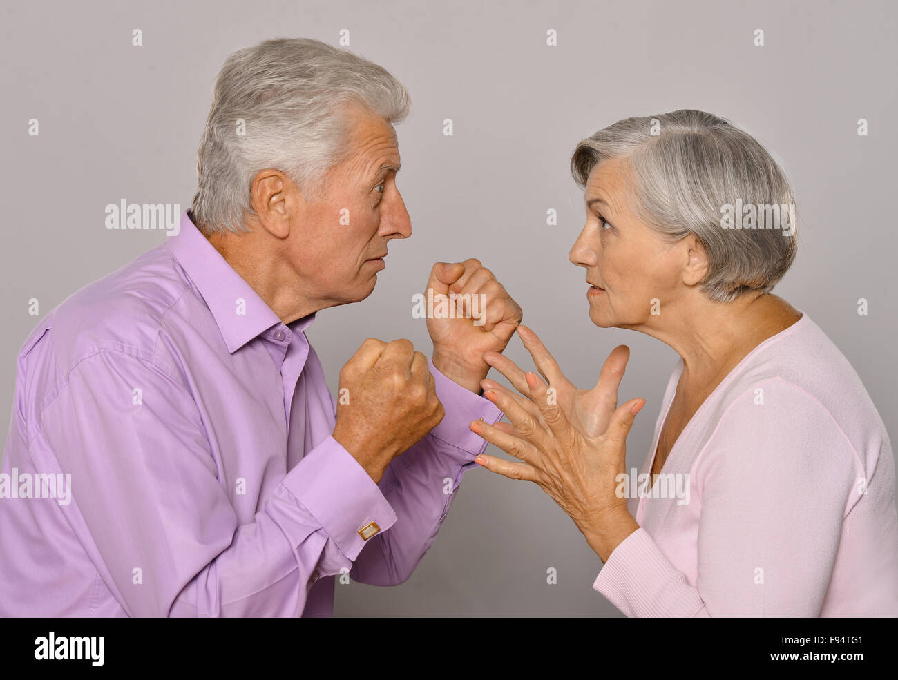 Combats senior couple Banque D'Images