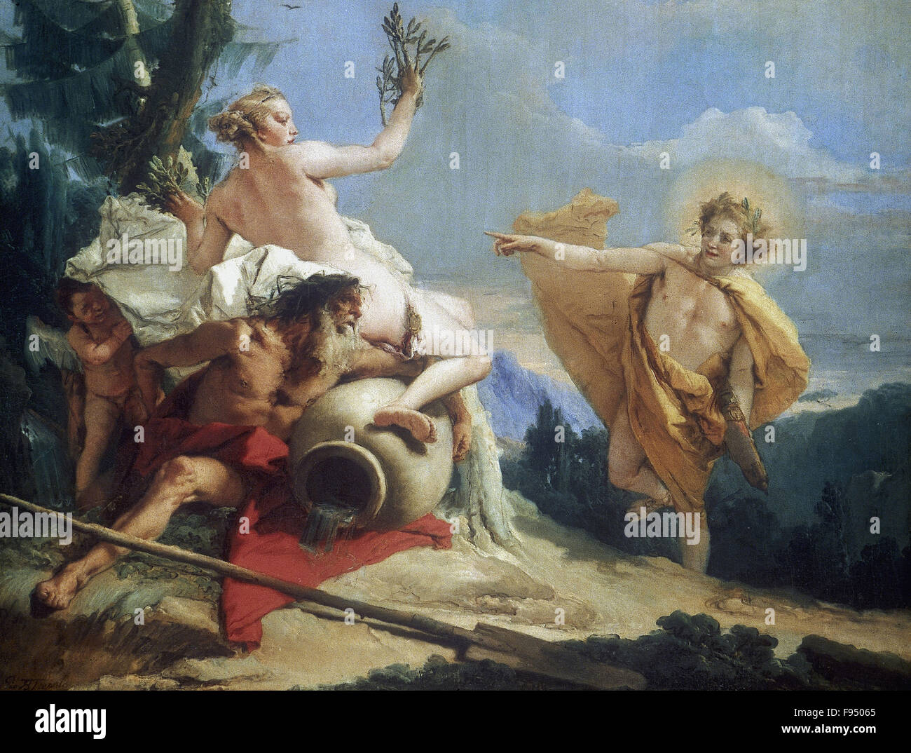 Giovanni Battista Tiepolo - Apollo poursuivant Daphne Banque D'Images