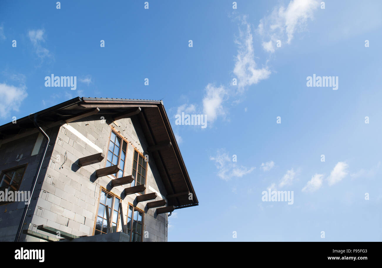 Le site du bâtiment et de la construction en cours à new house Banque D'Images