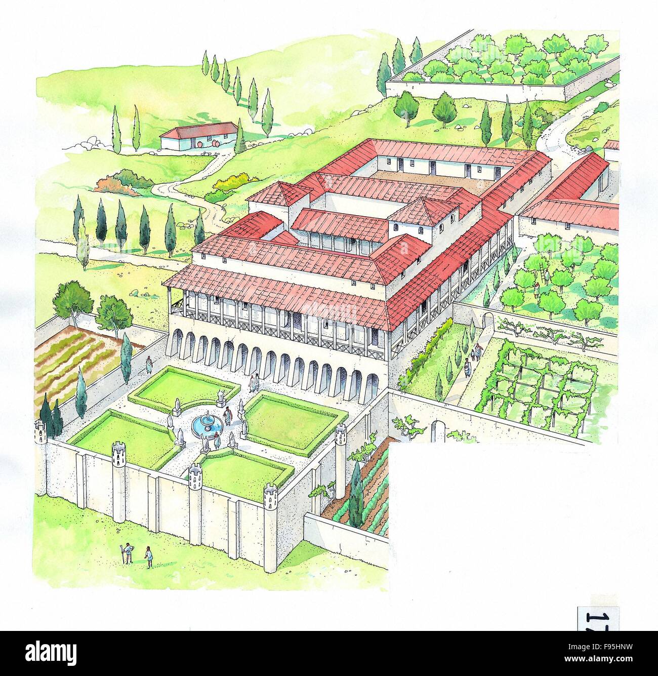 Villa romaine. Banque D'Images