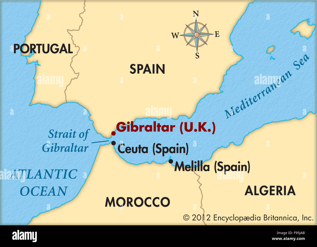 Gibraltar cartes cartographie géographie gibraltar Banque de