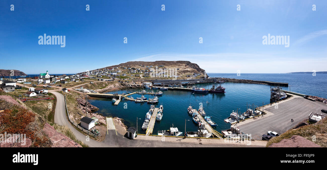Vue panoramique de la ville de Bay de Verde sur les rives de la baie de la Conception, Terre-Neuve Banque D'Images