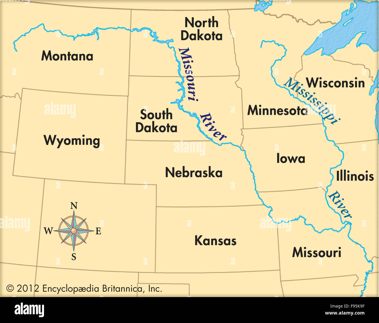 Missouri rivière cartes cartographie géographie Banque de photographies et d’images à haute 