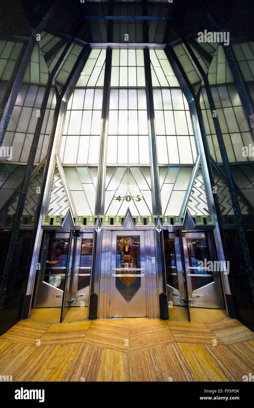 Chrysler Building, un chef-d'entrée de style architectural art déco, New York Banque D'Images