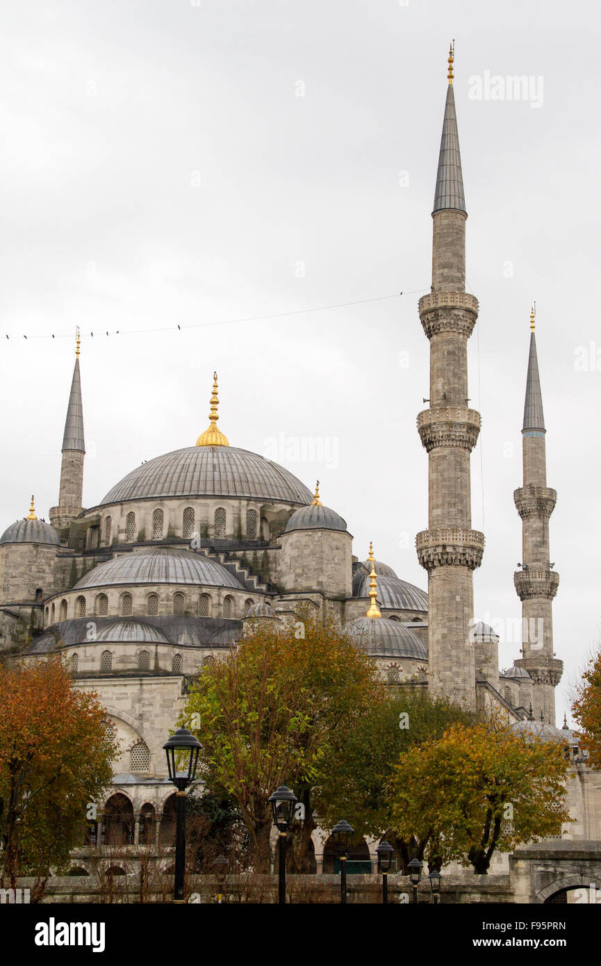 Mosquée bleue Istanbul en un jour de pluie Banque D'Images