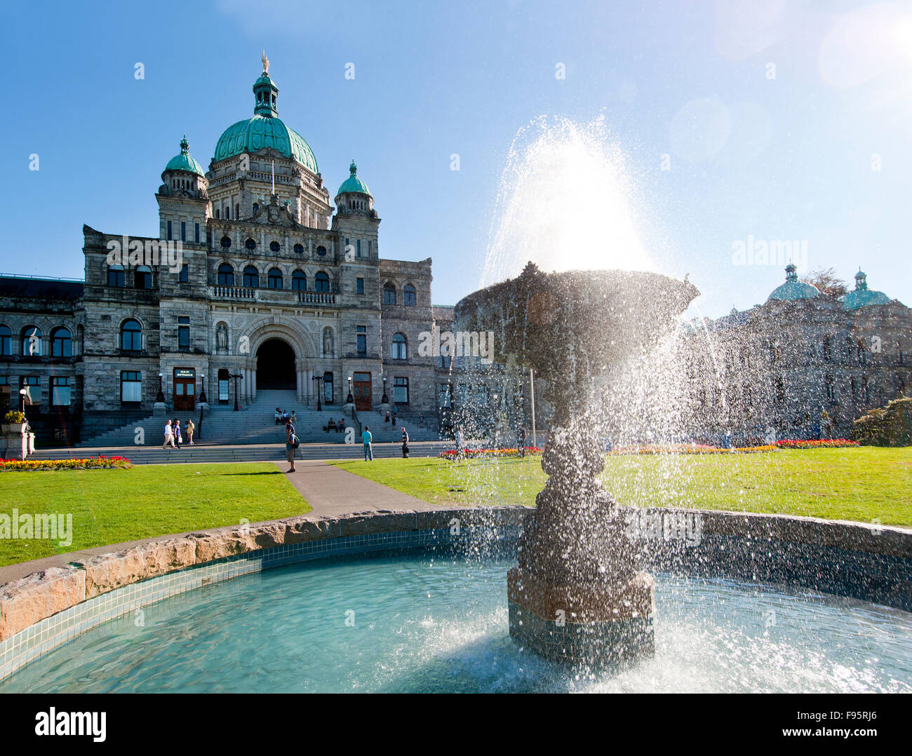 L'Assemblée législative de la Colombie-Britannique réunit dans les édifices du parlement à Victoria, BC. Banque D'Images
