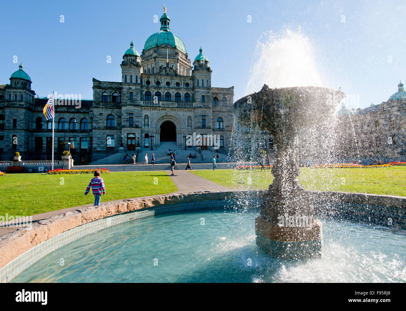 L'Assemblée législative de la Colombie-Britannique réunit dans les édifices du parlement à Victoria, BC. Banque D'Images
