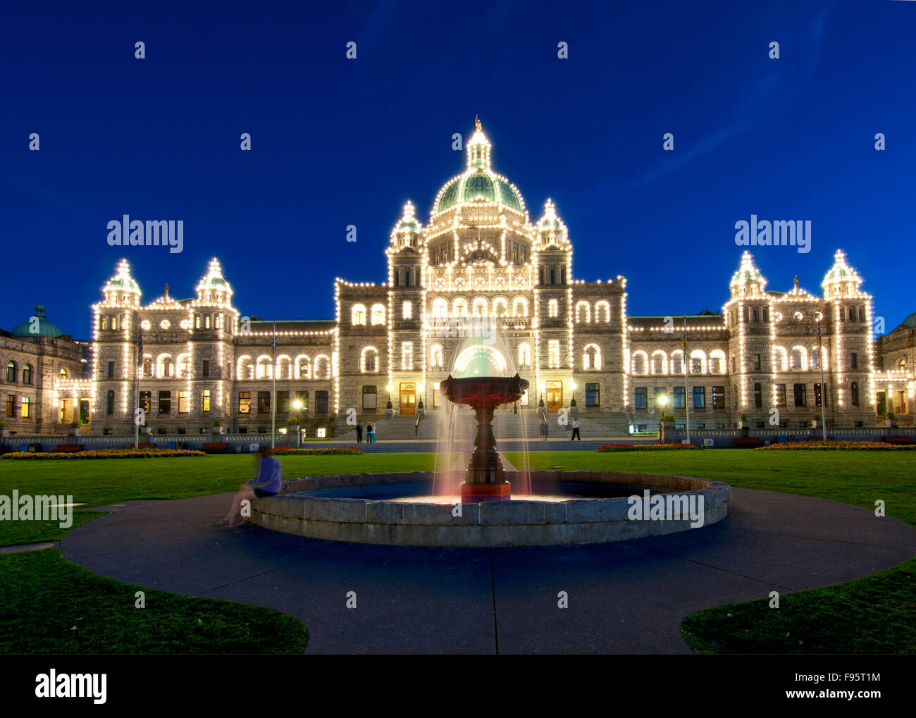 L'Assemblée législative de la Colombie-Britannique réunit dans les édifices du parlement à Victoria, BC. Banque D'Images