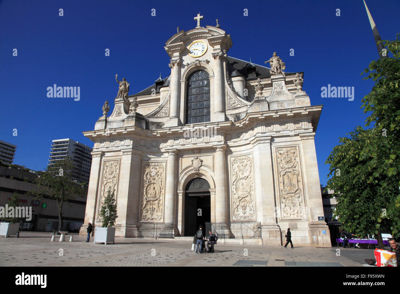 France Lorraine Nancy Place Charles III Église St-Sébastien Banque D'Images